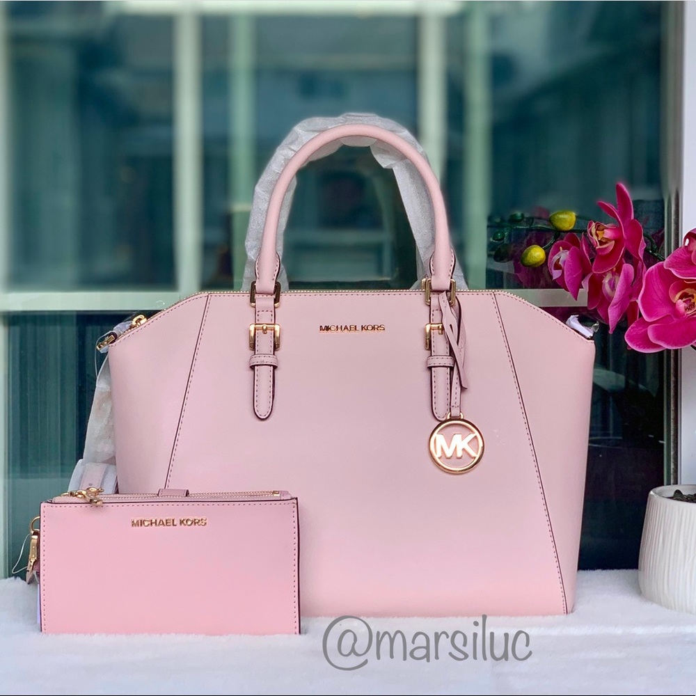 NEW MK LG CIARA SATCHEL AND DOUBLE WRISLET WALLET